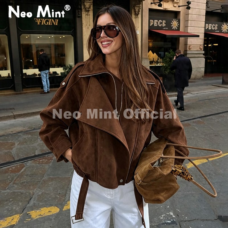 Women Streetwear Brand - Neo Mint Herbst Neue Braune Übergroße