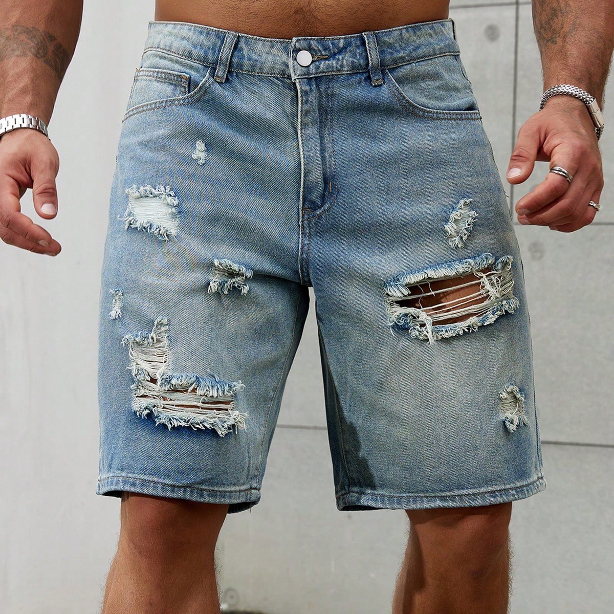 Streetwear Brand - New Fashion Herren zerrissen kurze Jeans