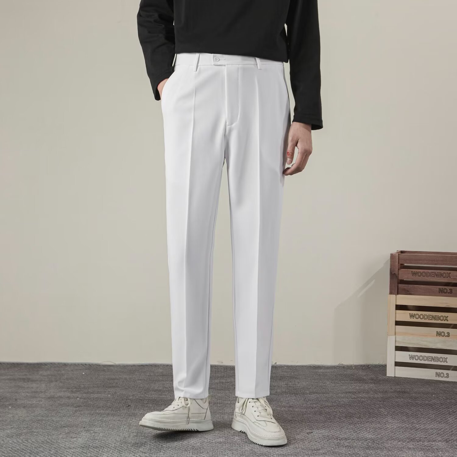 Streetwear Brand Pants - Sommer männer Einfarbig Gerade Casual Hosen