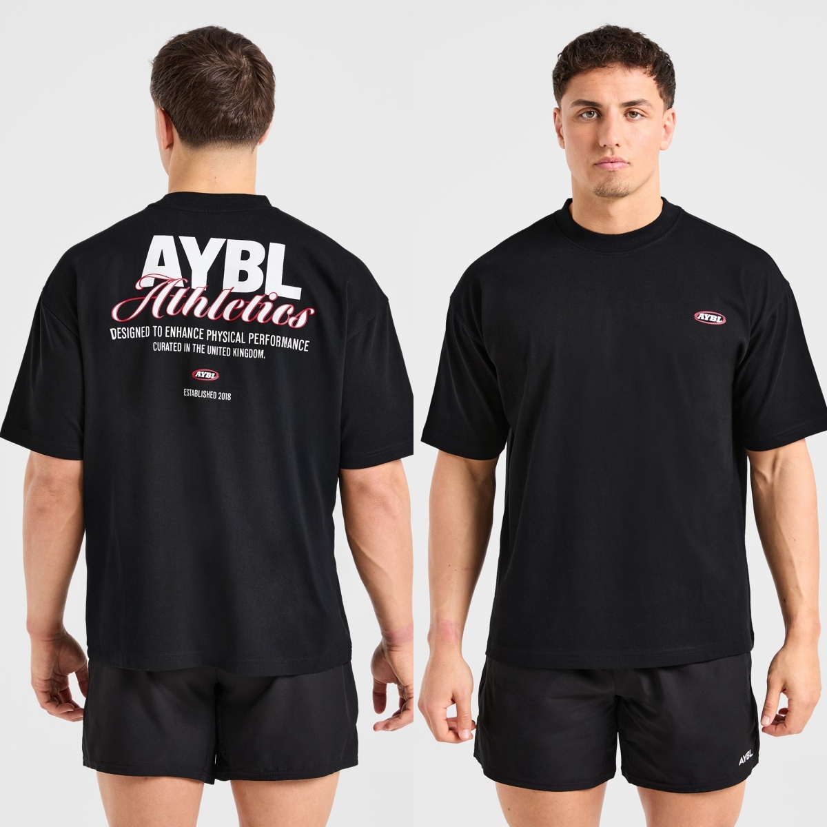 Streetwear Gym Brand - Athletics Script Übergroßes Mode-GYM-Fitness-Sport-Marken-T-Shirt aus Baumwolle