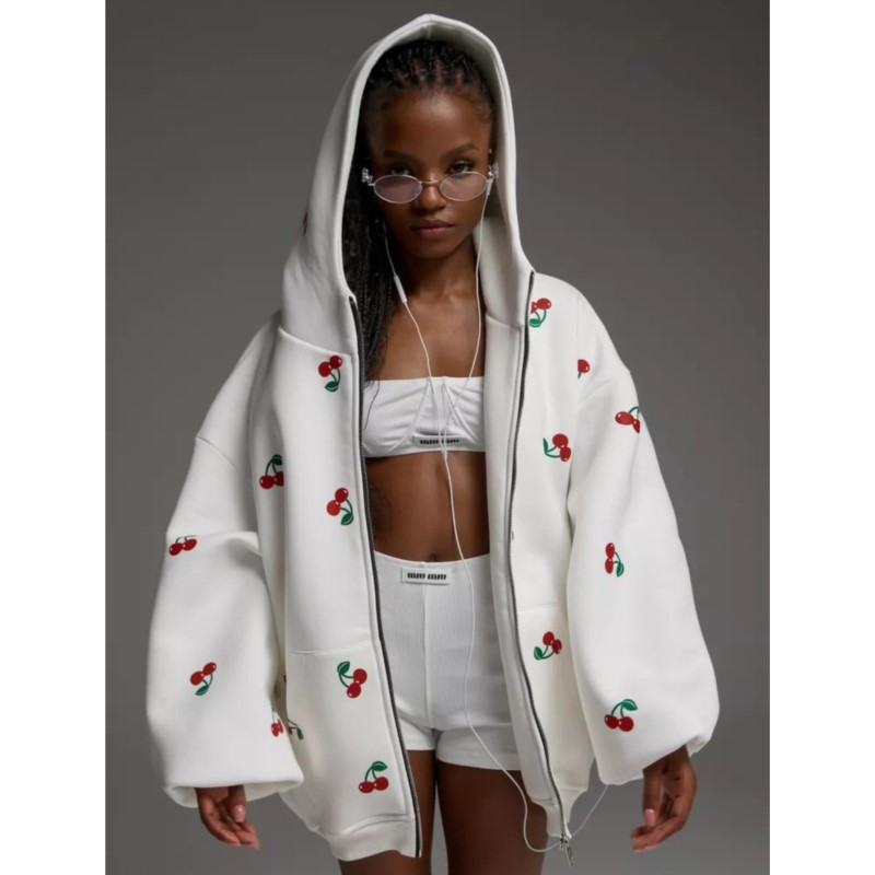 Frauen Kirsche Gedruckt Sweats – Streetwear Brand Hoodies Bewertung und Preis