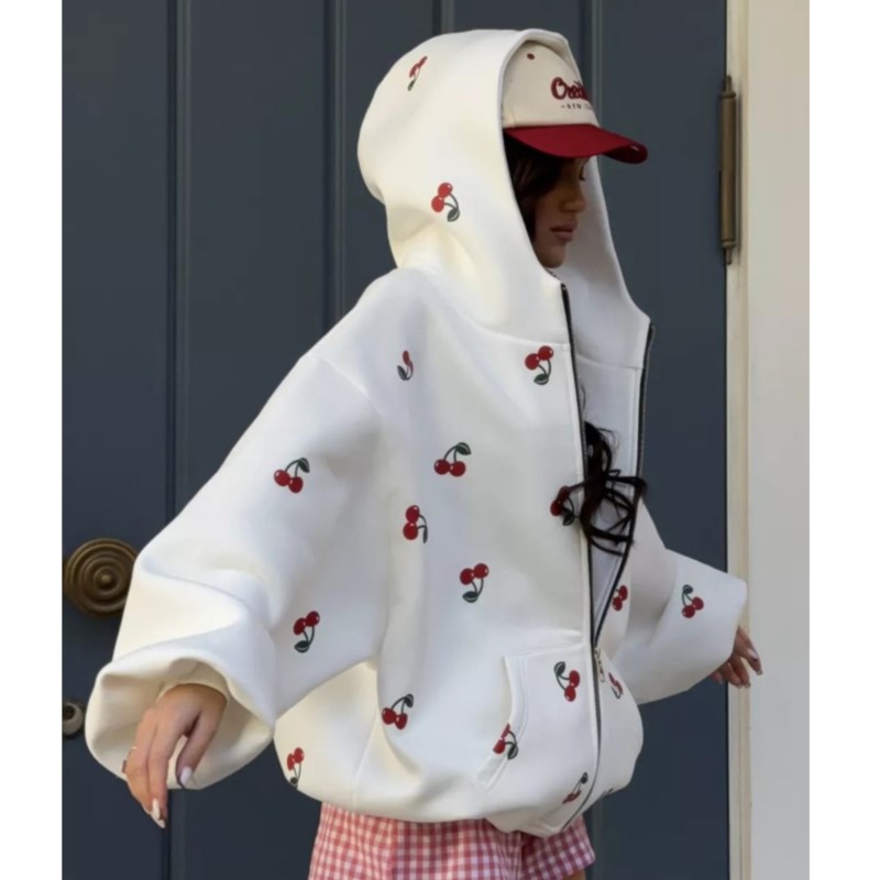 Frauen Kirsche Gedruckt Sweats – Streetwear Brand Hoodies Bewertung und Preis