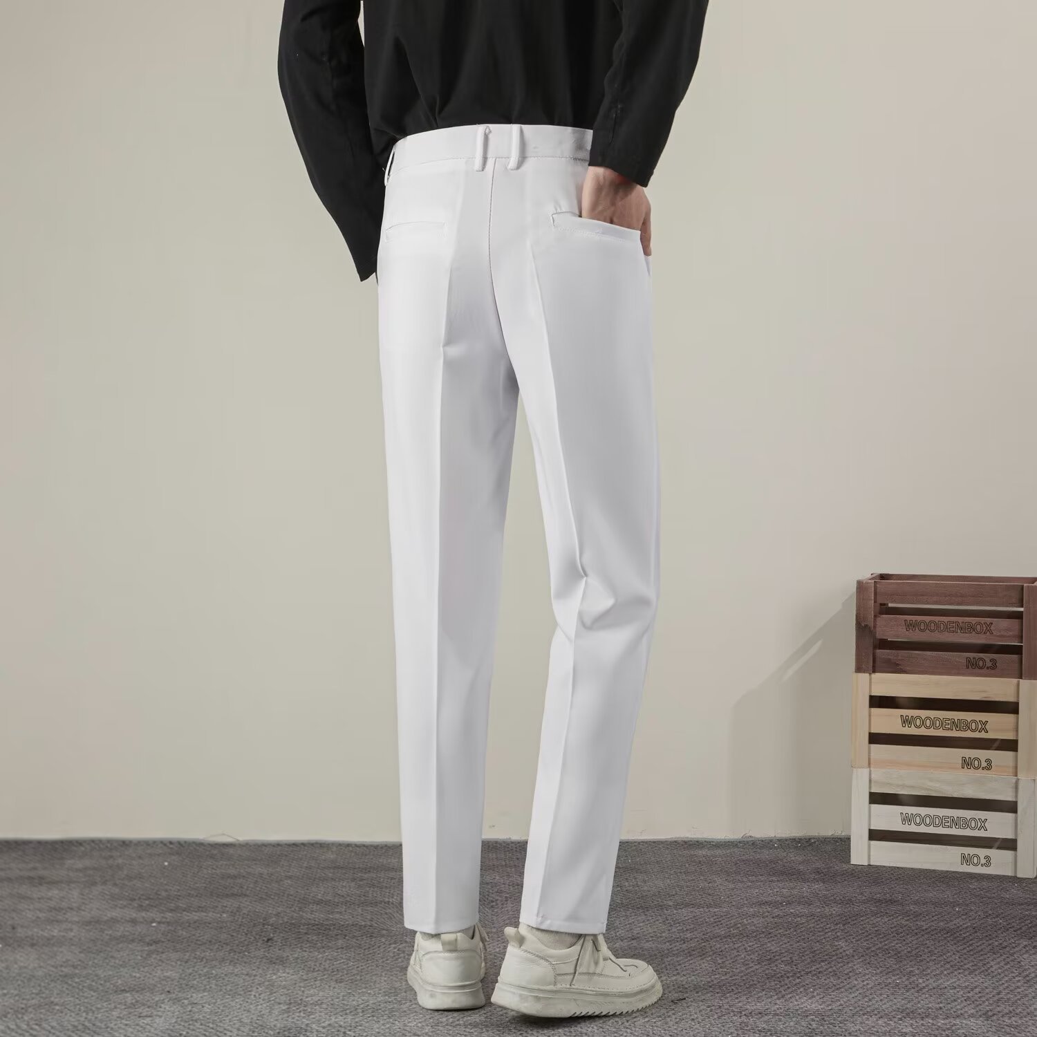 Sommer männer Einfarbig Gerade – Streetwear Brand Pants Bewertung und Preis